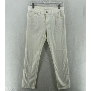 Uniqlo Jeans Women's Sz 28 White Mid Rise Slim Straight Stretch Skinny Denim